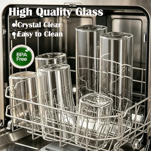 VIEWELLD 1.6Qt Square Glass Jars, food jars,Set of 3 for
