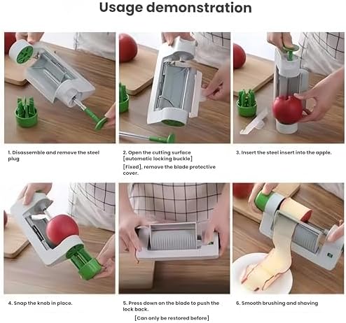 Handheld Vegetable and Fruit Slicer, White and Green