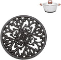 Sumnacon 1Pcs Round Cast Iron Trivet - 6.7 Inch Heat Resistant Iron