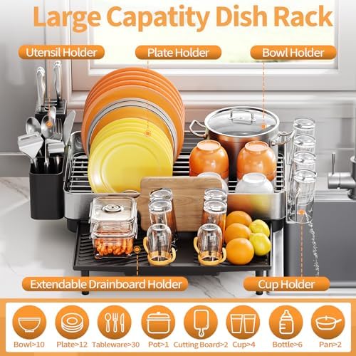 Urackify Expandable Stainless Steel Dish Drying Rack