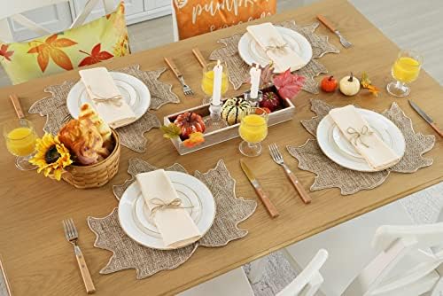 Feuille Fall Placemats Set of 4 – Leaf Placemats for Thanksgiving