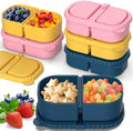 ICEROYCE 6 Pack Silicone Snack Containers, 2-Compartment