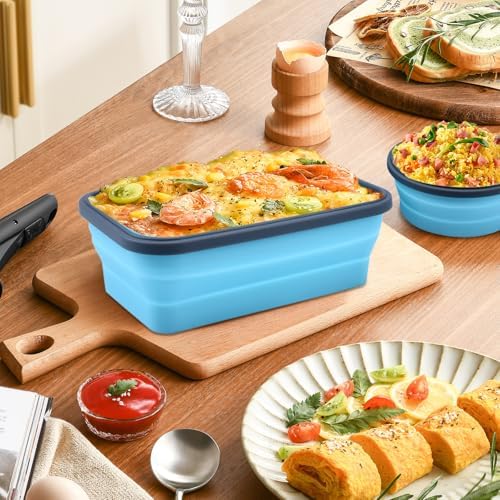 Collapsible Food Storage Containers with Lid & Air Vent, 4 Pack