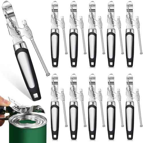 Gisafai 10 Pcs Can Opener Manual Bulk Smooth Edge Handheld Sharp Blade