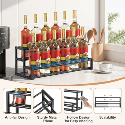 Expandable Coffee Syrup Organizer, 6-12 Bottle Stand