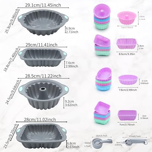 To encounter 69 Pieces Silicone Baking Set, Non-Stick Bakeware Set