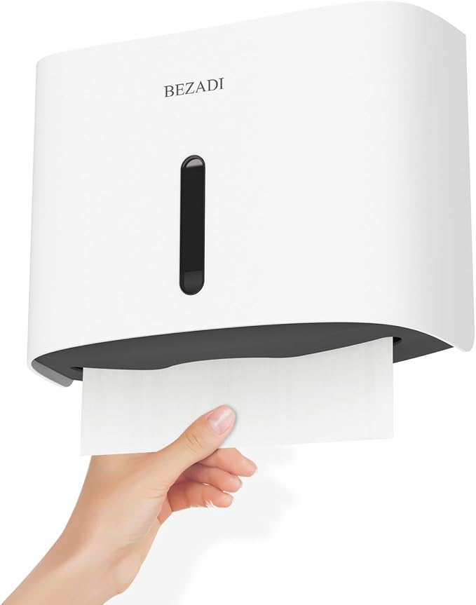 Paper Towel Dispenser, Large Capacity Wall Mount Tissue Dispensers by BEZADI