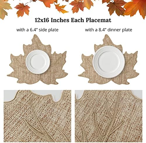 Feuille Fall Placemats Set of 4 – Leaf Placemats for Thanksgiving