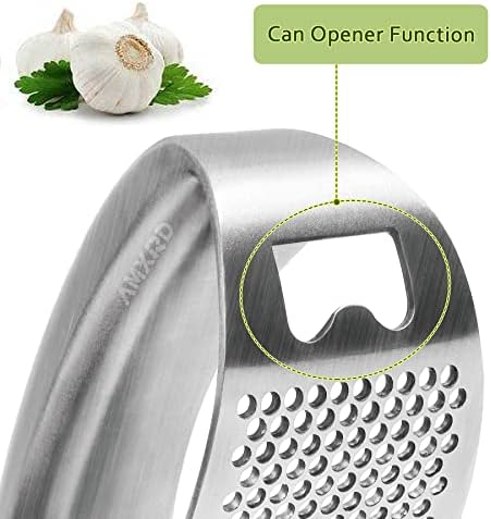 Stainless Steel Garlic Press Rocker with Silicone Peeler