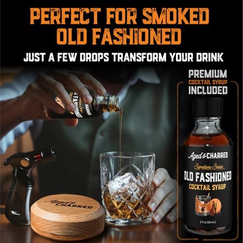 Whiskey Smoker Kit with Torch and Butane and Old Fashioned Syrup