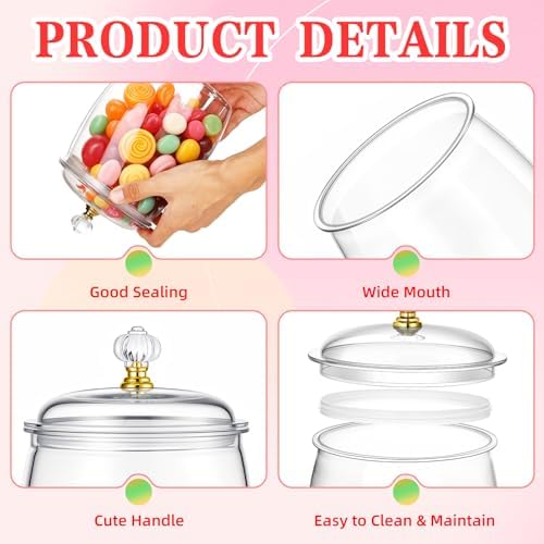 mwellewm 128 OZ Candy Jar with Lids Large Plastic Cookie Jar with