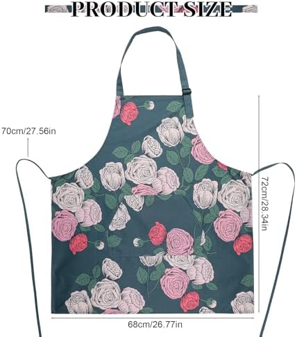 3 Pack Floral Aprons for Women with 2 Pockets, Mother's Day Women