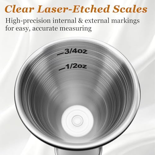 2 Pack Double Jigger for Bartending, 304 Stainless Steel 1oz/2oz