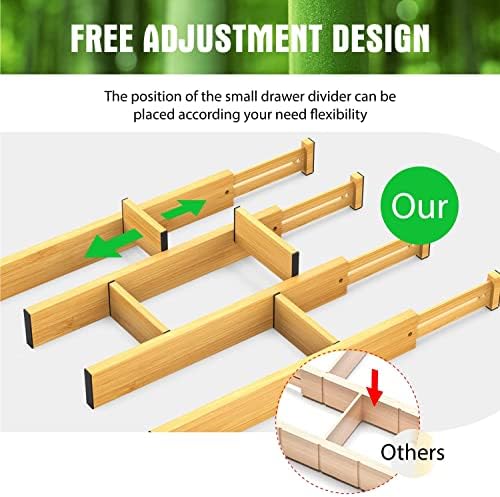 ANTOWIN Bamboo Drawer Dividers Organizers 16pcs, Expandable Drawer