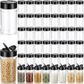 48 Pack 6 Oz Plastic Spice Jars with Shaker Lids, Clear Empty