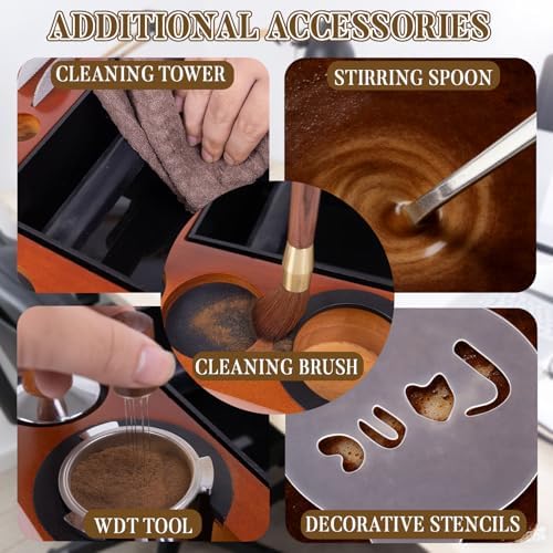 21pcs Espresso Knock Box Set,Espresso Tamping Station,Tamping Station