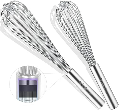 Webake 17 Inch & 14 Inch Commercial Whisk Set of 2, 304 Stainless