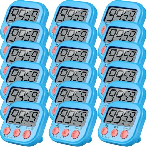 Leumoi 24 Pcs Digital Kitchen Timers, Blue