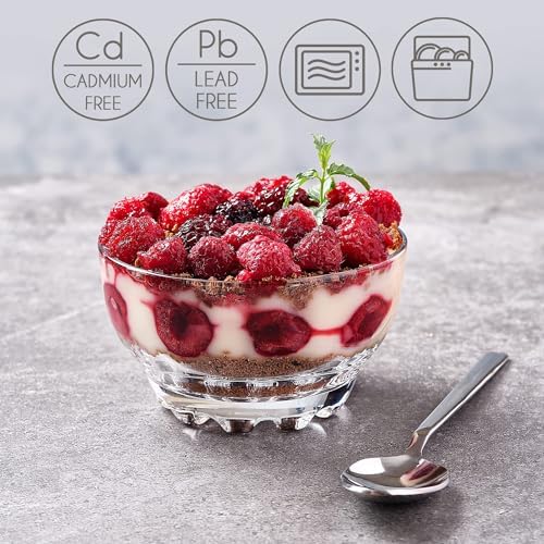 Volarium Glass Bowls Set of 6 for Kitchen Prep, Dessert, Snack, Fruit