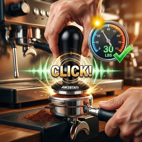 Barista Espresso Tamper 53.3/54mm, Spring Loaded Flat Base Tamper Kit