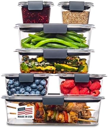 Rubbermaid Brilliance 14-Piece Plastic Food Storage Set with Lids