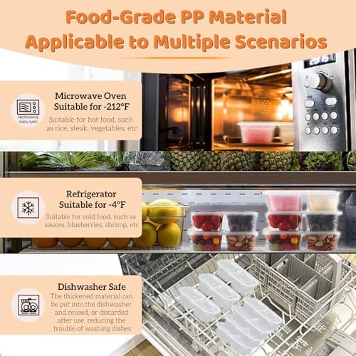 Snack Containers with Lids - 20PCS 2 Compartment Meal Prep Containers