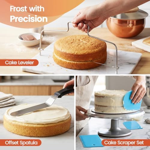 RFAQK 100pcs Cake Pan Sets for Baking + Cake Decorating Supplies: 3