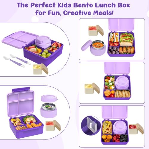 Aimsnk Lunch Box Kids with Thermo Insulated Lunch Bag for School