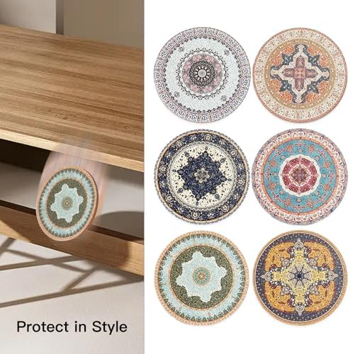 Cork Coasters for Drinks Absorbent Non Slip 12pcs 4 Inch Persian