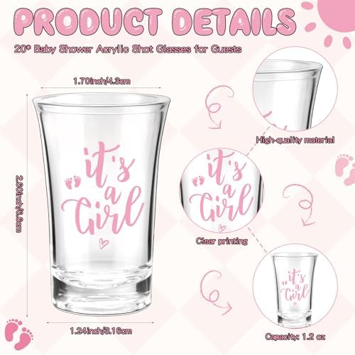 Vesici 20 Set It's a Girl Baby Shower Favors for Guests
