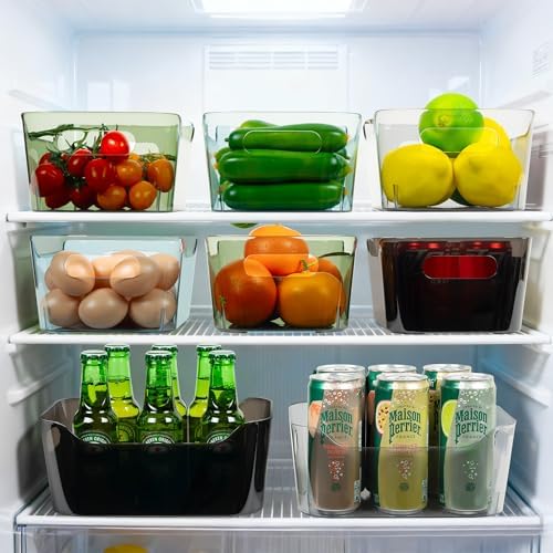 Tiawudi 8 Pack Clear Plastic Storage Bins