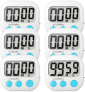 6 Pack Digital Kitchen Timers, White