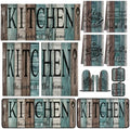 Fanfanwin 12 Pcs Farmhouse Kitchen Decor Teal Kitchen Accessories