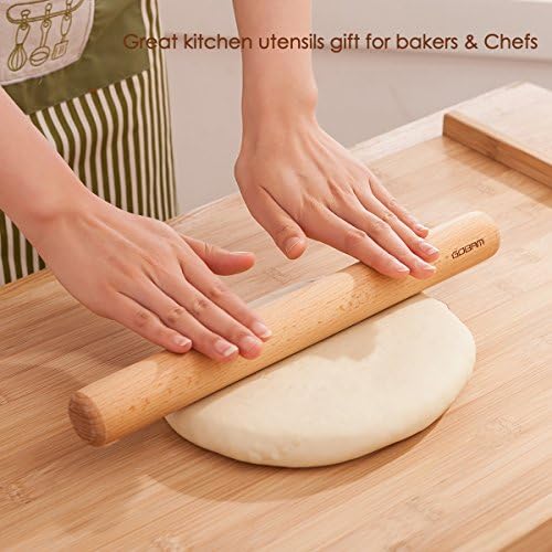 GOBAM Wood Rolling Pin, Small - Dough Roller for Pasta, Cookies, Pie