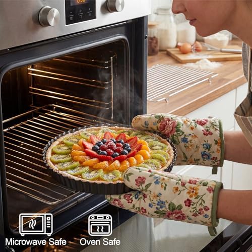 5 Packs Tart Pans Removable Bottom, Nonstick Steel Round