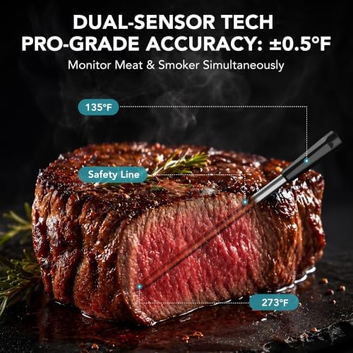 Ultrean Wireless Meat Thermometer, Magnetic Base