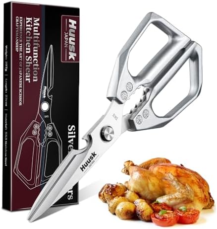 Huusk Kitchen Scissors for Food, Japanese Steel Kitchen Shears All