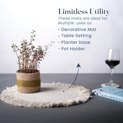 Fine Living 15 Inch Round Placemats Set of 6 with 6-Free