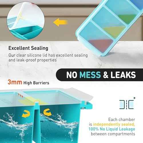 Silicone Freezer Tray With Lid Soup Freezer Container Molds with Steel