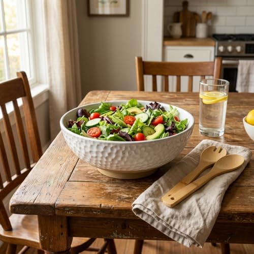 Large Ceramic Dinner Bowl - Handmade Salad Bowl Set, 58 oz. Dishwasher