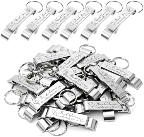 120 Pcs Bottle Opener Keychain, Wine Beer Opener Aluminum Thank You