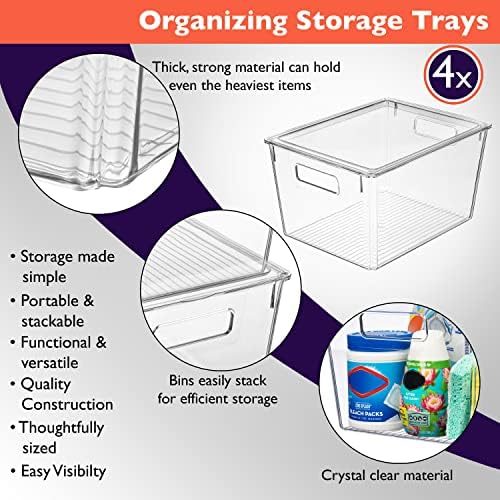 ClearSpace XL Storage Bins with Lids, 4-Pack