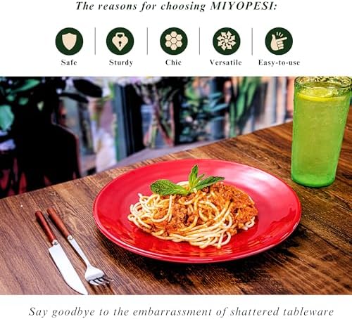 11-Inch Melamine Plates (Set of 6) - Unbreakable and Reusable Plastic
