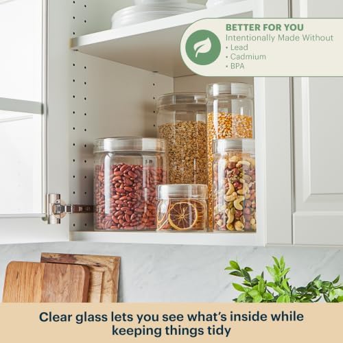 Pyrex 6-Pack Glass Canister Set - Lightweight Dry Food Storage