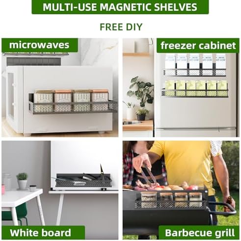 3 Pack Magnetic Spice Rack for Refrigerator