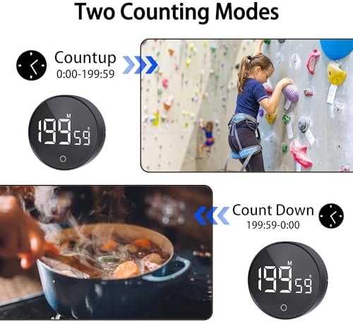 Digital Kitchen Timers, Magnetic Rotary Timer with Large LED Display