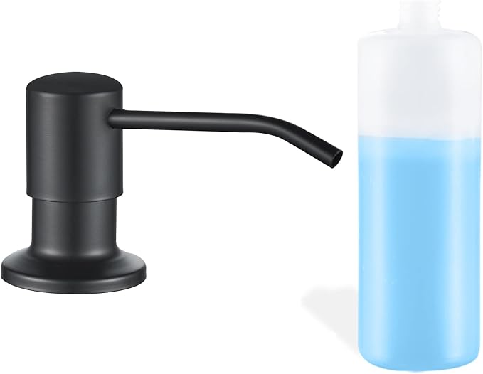 Built in Soap Dispenser for Kitchen Sink, Matte Black Stainless Steel by DOILIESE
