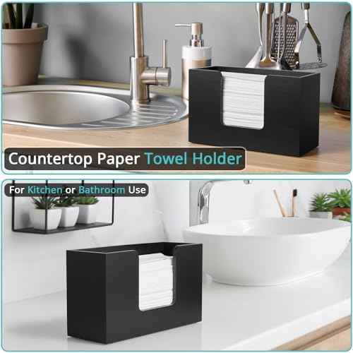 Wooden Paper Towel Dispenser Countertop, Bathroom Guest Towel Holder