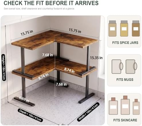 Golener Adjustable Stackable Countertop Shelf
