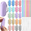 Irenare 20 Sets Reusable Travel Straws with Case Silicone Collapsible
